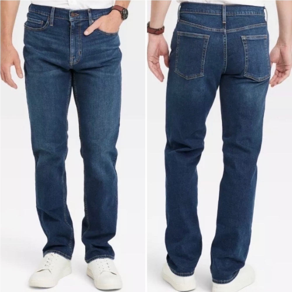 Goodfellow & Co Men’s Straight-Leg Dark Blue Jeans 36Wx32L